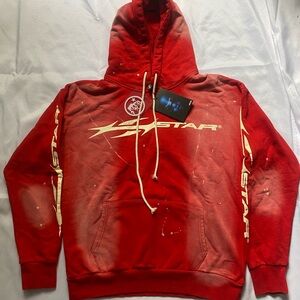 Red Hellstar logo hoodie